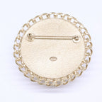 Chanel Gripoix Pearl Tweed CC Logo Round Brooch — view 6