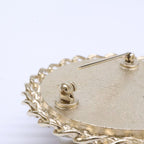 Chanel Gripoix Pearl Tweed CC Logo Round Brooch — view 7