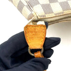 Louis Vuitton Pochette Accessoires Damier Azur Leather White Handbag Gold — view 4