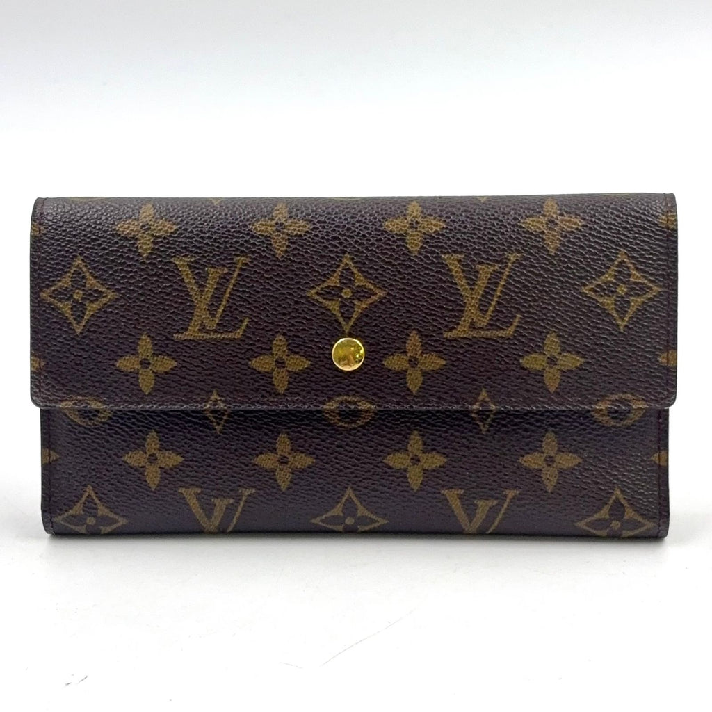 Louis Vuitton Porte Tresor International Monogram Leather Brown Trifold Wallet