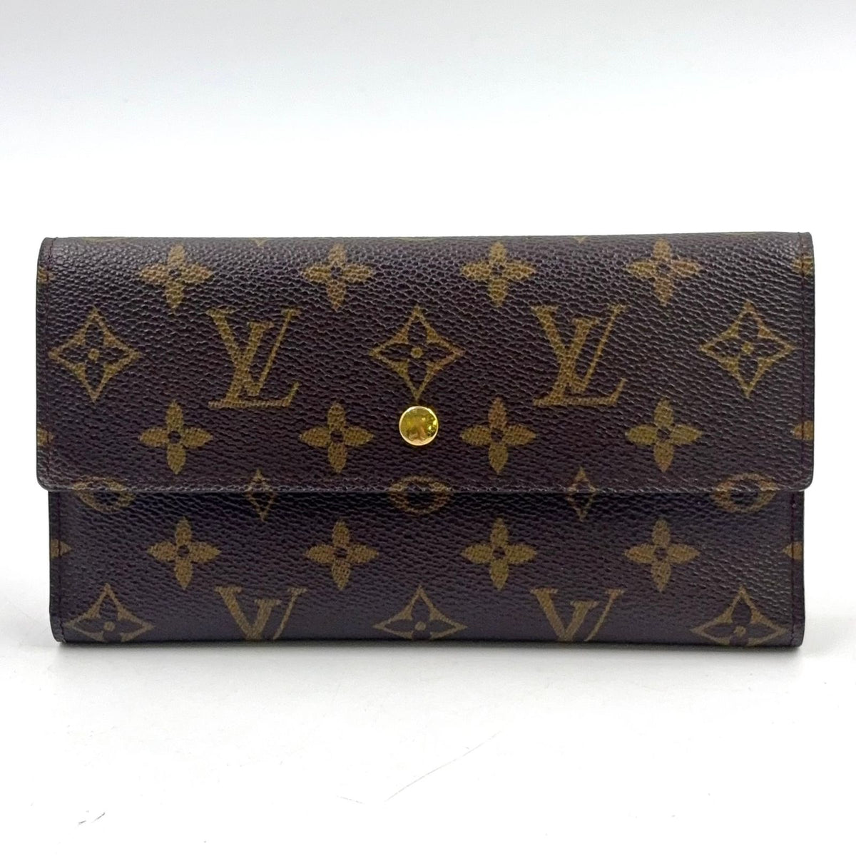 Louis Vuitton Porte Tresor International Monogram Leather Brown Trifold Wallet