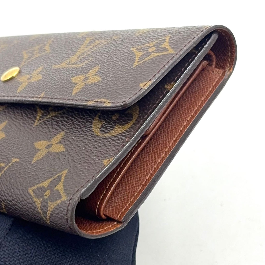 Louis Vuitton Porte Tresor International Monogram Leather Brown Trifold Wallet — view 6