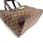 Louis Vuitton Hampstead PM Damier Ebene Leather Brown Tote Bag Gold — view 7