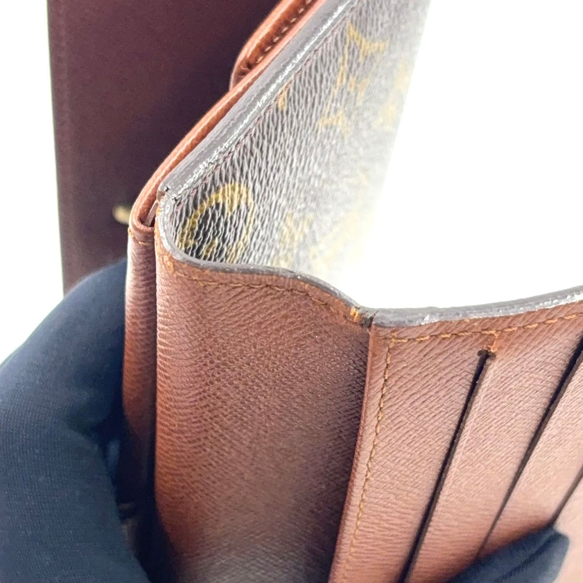 Louis Vuitton Porte Tresor International Monogram Leather Brown Trifold Wallet — view 8