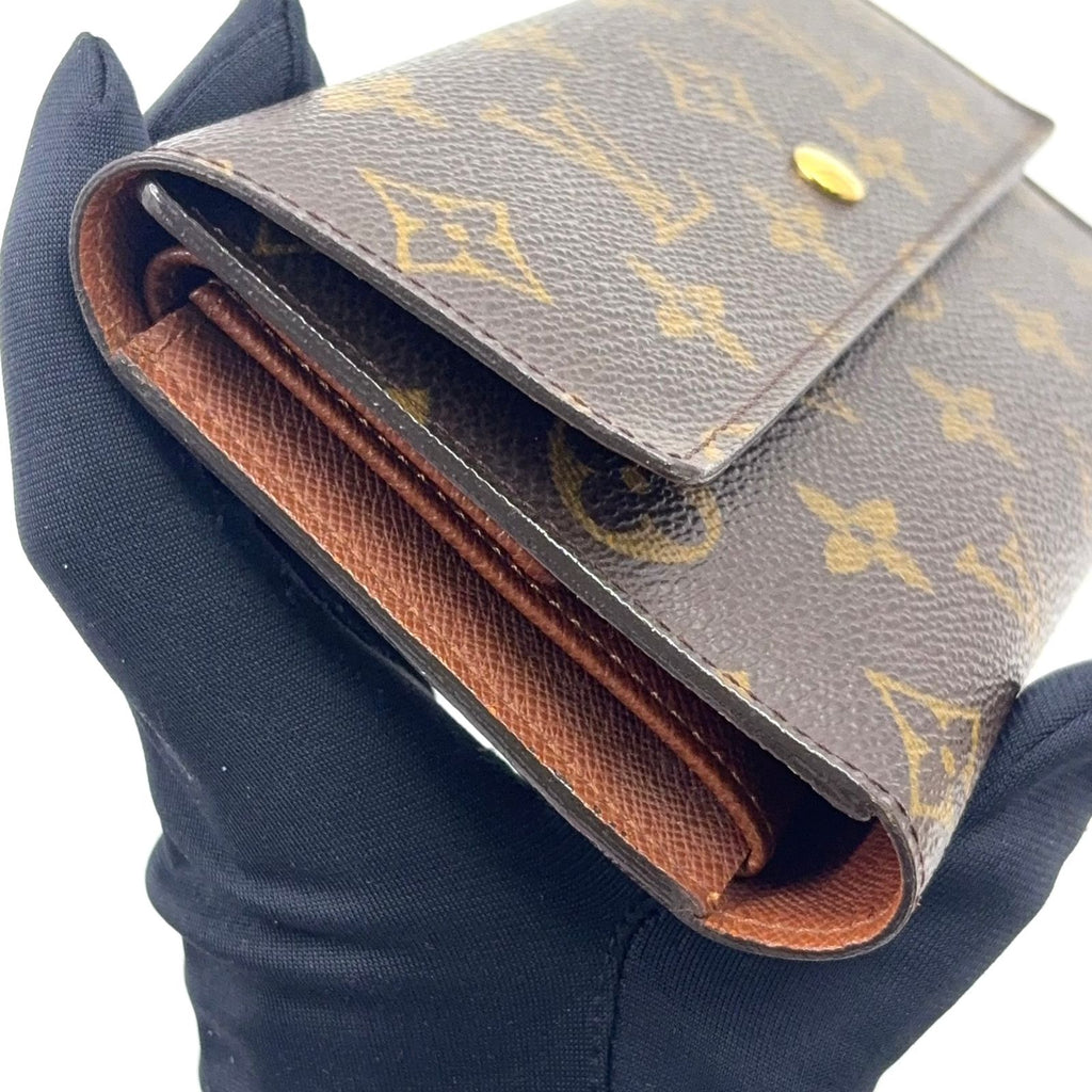 Louis Vuitton Porte Tresor International Monogram Leather Brown Trifold Wallet — view 5