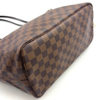 Louis Vuitton Neverfull MM Damier Ebene Leather Brown Tote Bag Gold — view 7
