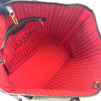 Louis Vuitton Neverfull MM Damier Ebene Leather Brown Tote Bag Gold — view 3