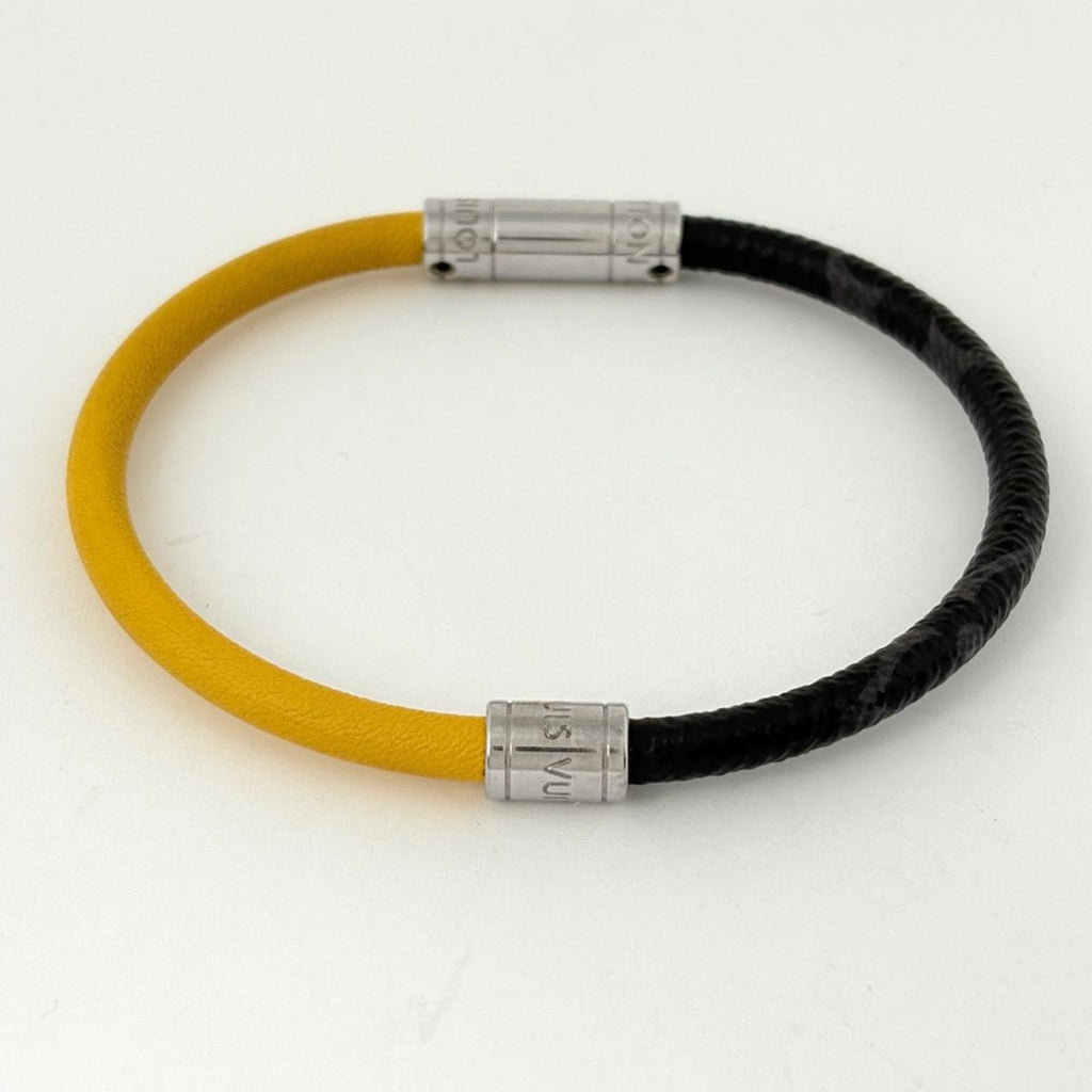 Louis Vuitton Bracelet Neo Split Monogram Eclipse Taiga Black Yellow — view 3
