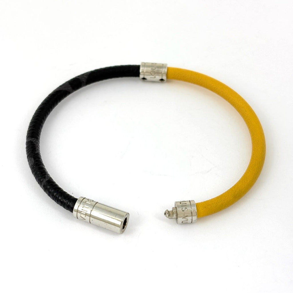 Louis Vuitton Bracelet Neo Split Monogram Eclipse Taiga Black Yellow — view 2