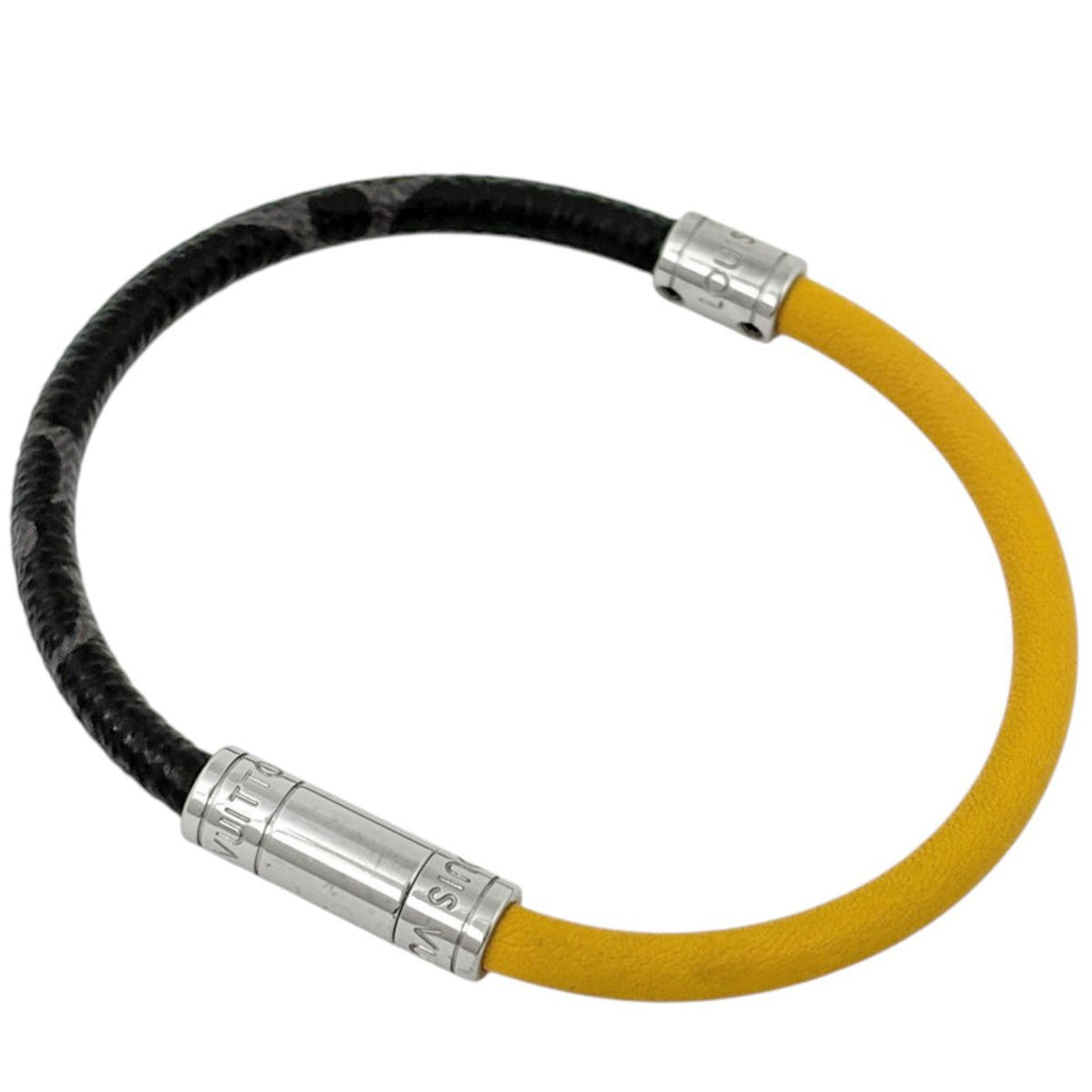 Louis Vuitton Bracelet Neo Split Monogram Eclipse Taiga Black Yellow
