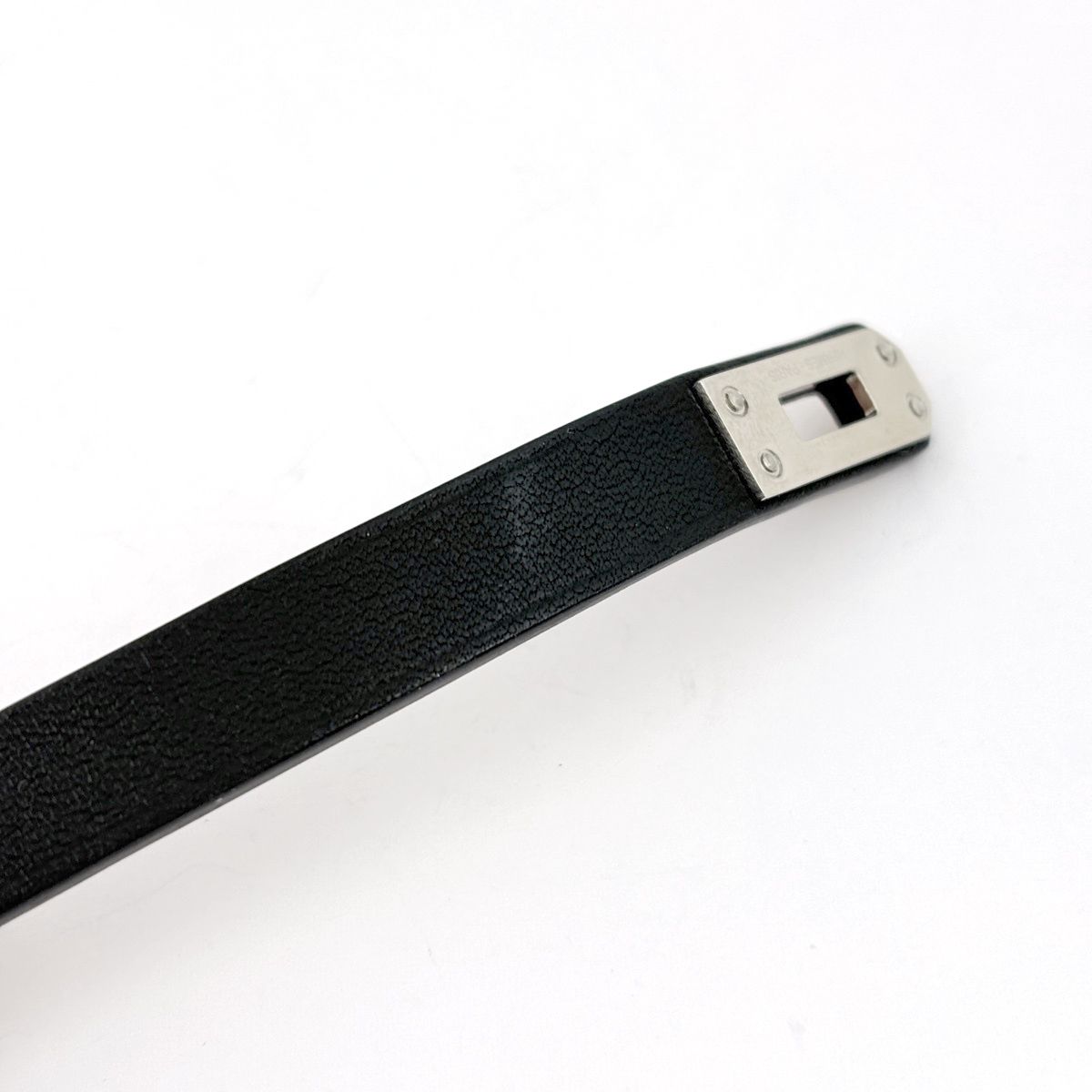 Hermes Kelly Double Tour Bracelet Metal Leather Black — view 4