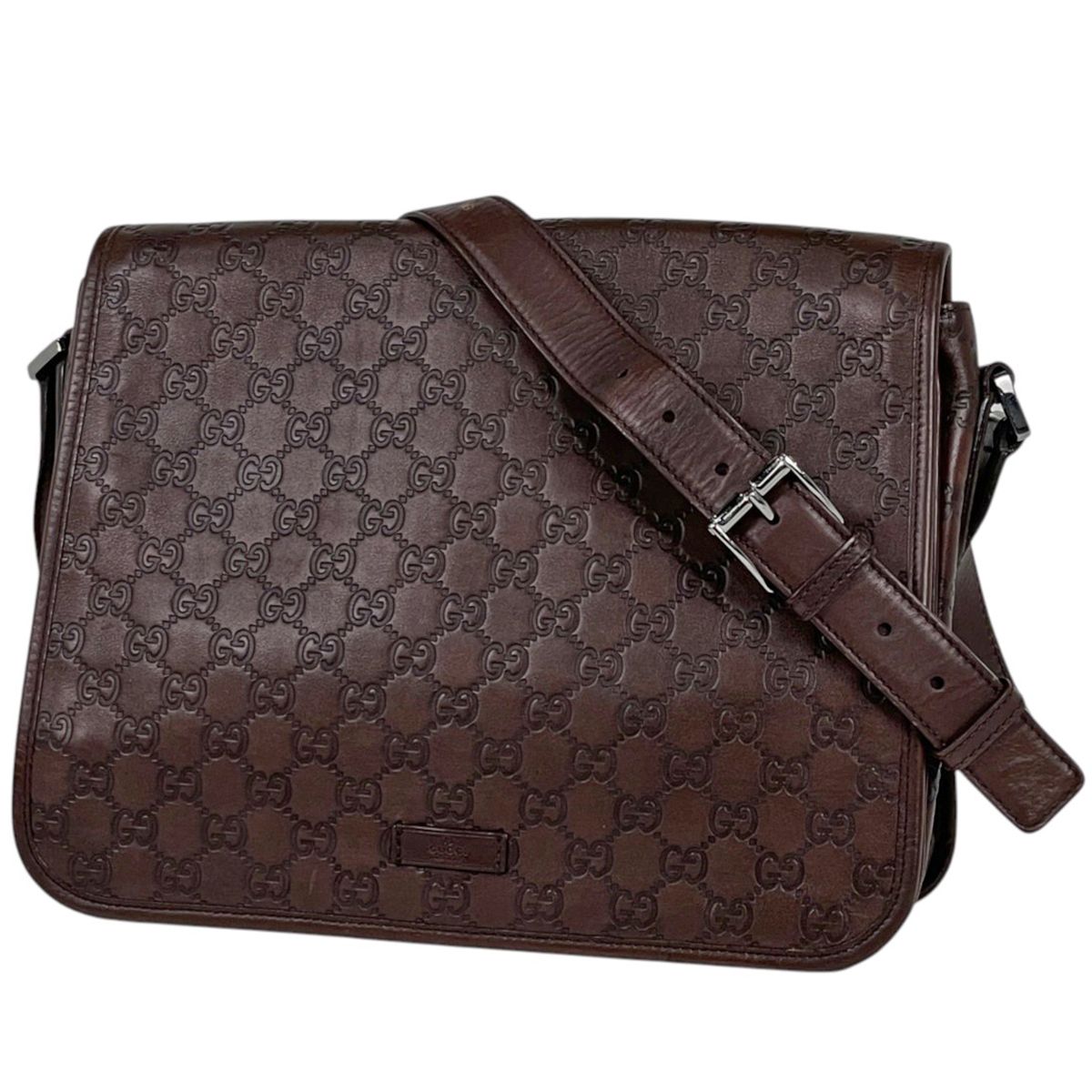Gucci Shoulder Bag Guccissima Leather Brown
