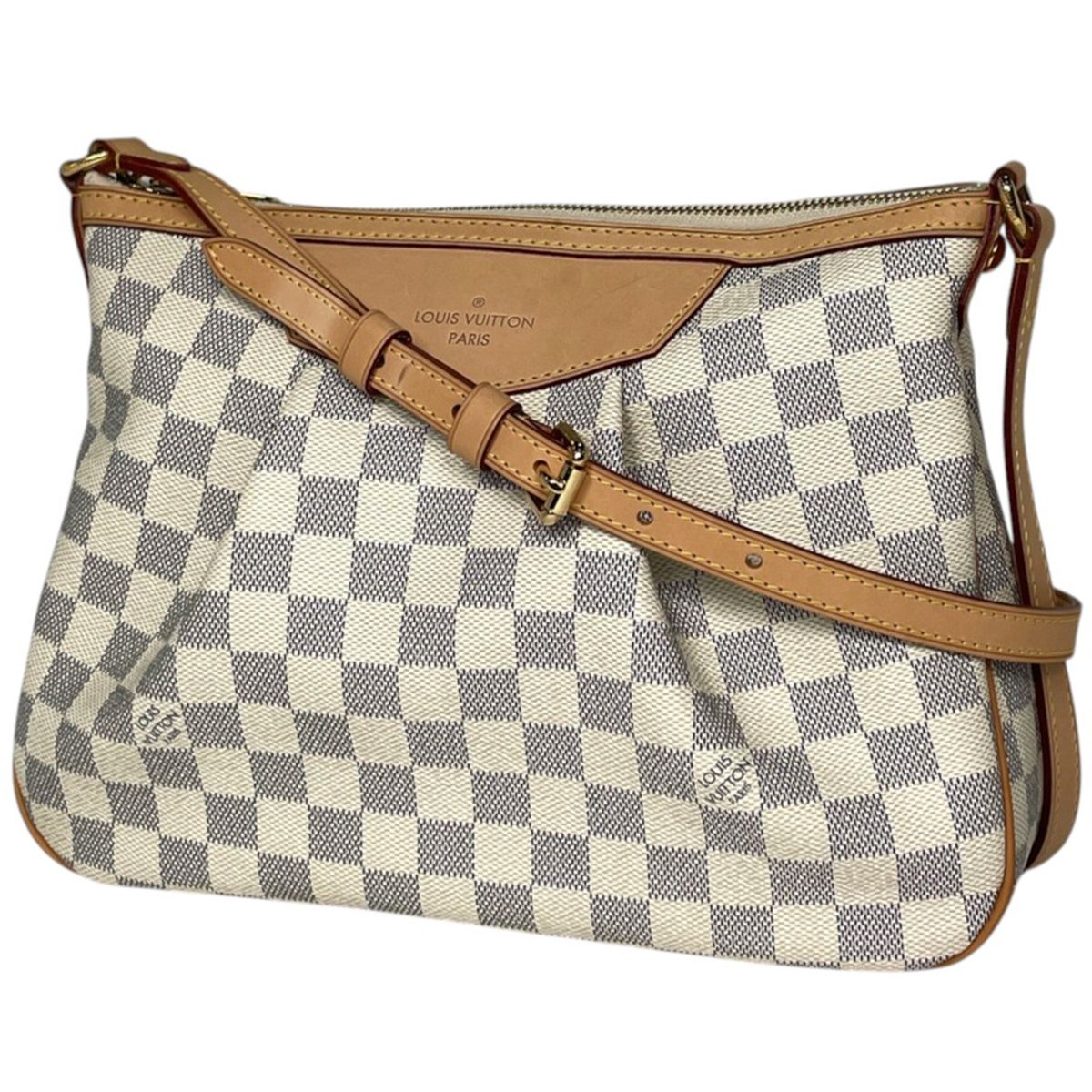 Louis Vuitton Siracusa PM Shoulder Bag Damier Azur White