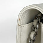 Chanel Shoulder Bag Chain Wallet Leather White — view 4