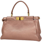 Fendi Handbag Peekaboo Selleria Leather Salmon Pink