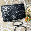 Chanel Chain Wallet Camellia Black Shoulder Bag