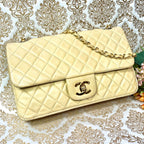Chanel Vintage Turnlock Quilted Beige