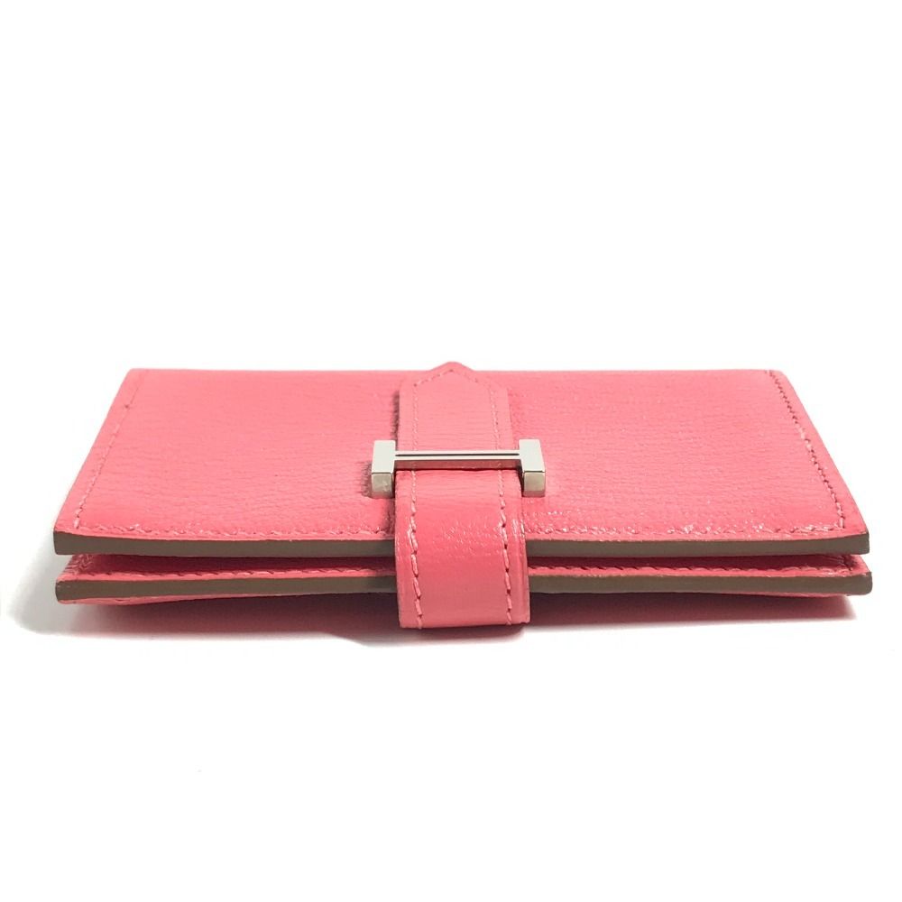 Hermes Coin Purse Bearn Compact Chevre Rose Azalea Pink — view 2
