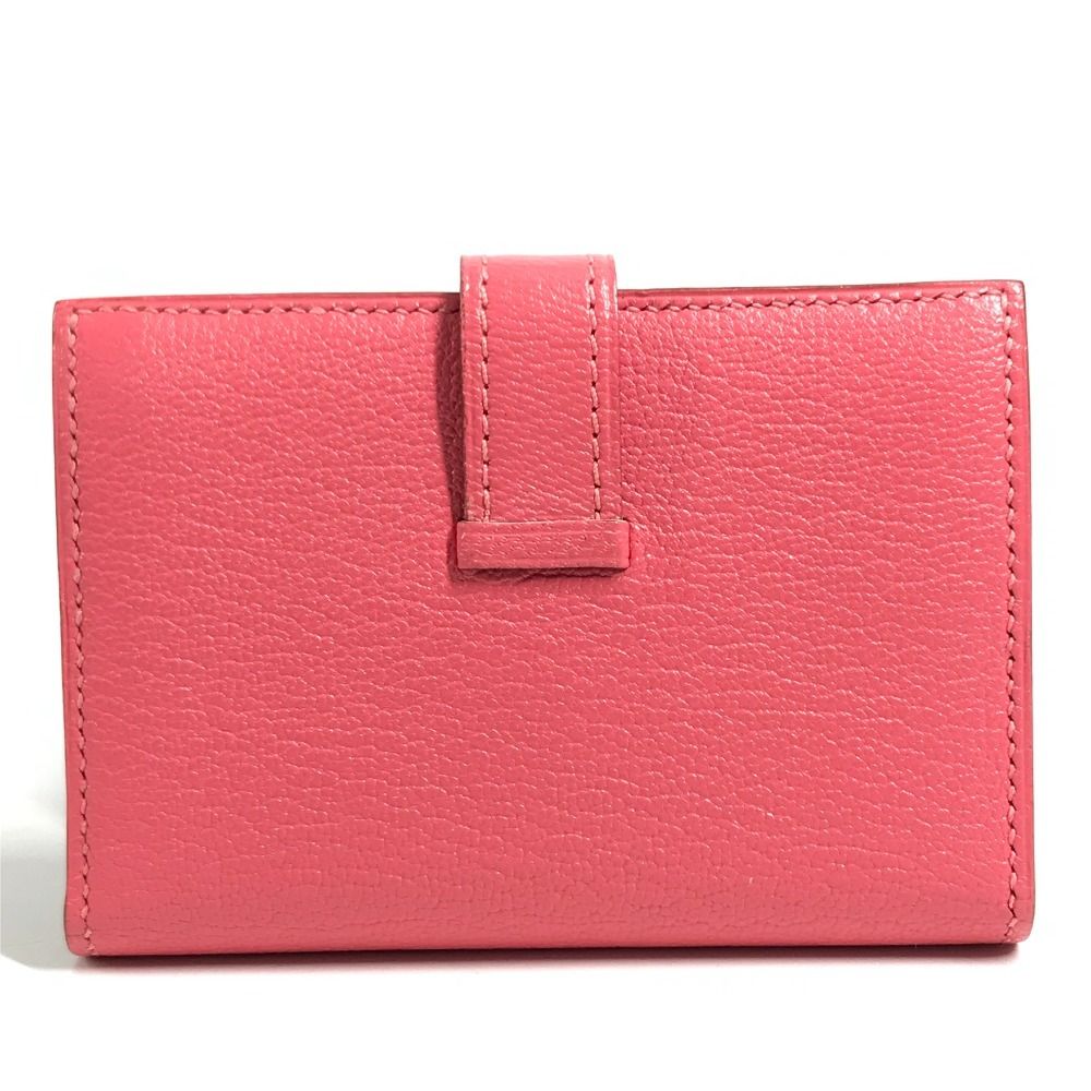 Hermes Coin Purse Bearn Compact Chevre Rose Azalea Pink — view 3