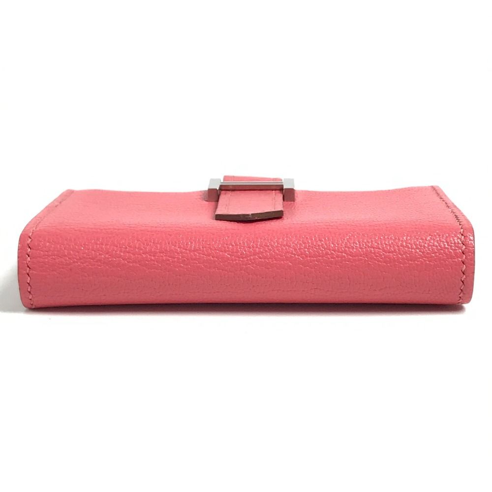 Hermes Coin Purse Bearn Compact Chevre Rose Azalea Pink — view 4