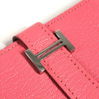 Hermes Coin Purse Bearn Compact Chevre Rose Azalea Pink — view 6