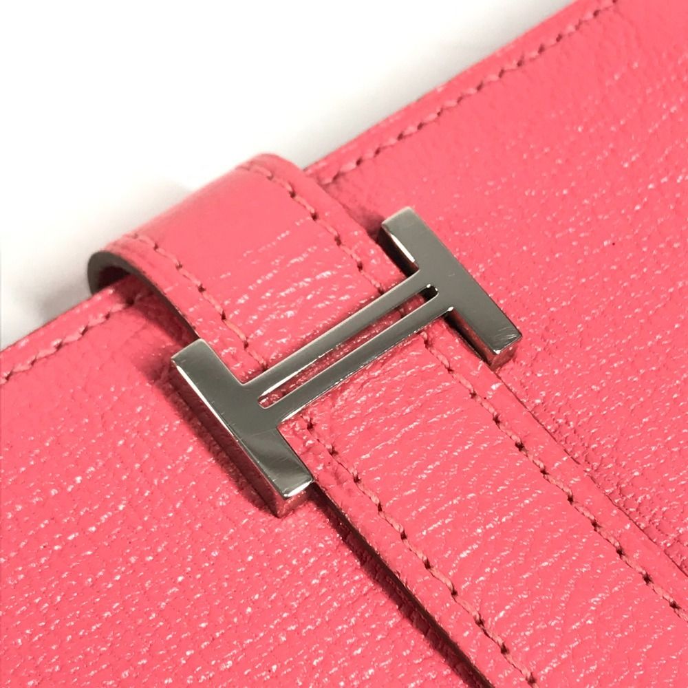 Hermes Coin Purse Bearn Compact Chevre Rose Azalea Pink — view 6