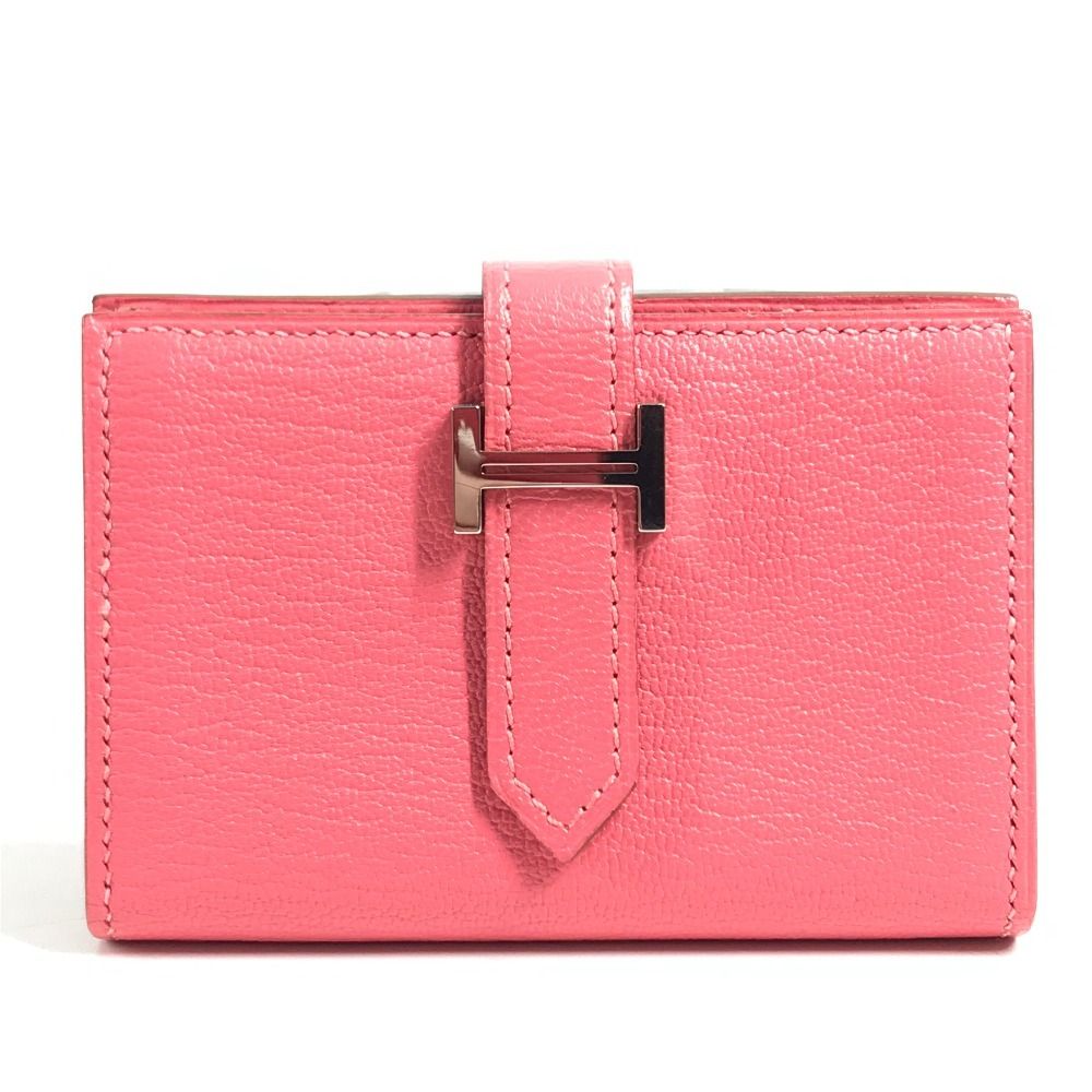 Hermes Coin Purse Bearn Compact Chevre Rose Azalea Pink