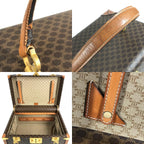 Celine Handbag Macadam Logo Makeup Box Vanity Bag Vintage Leather Brown — view 8