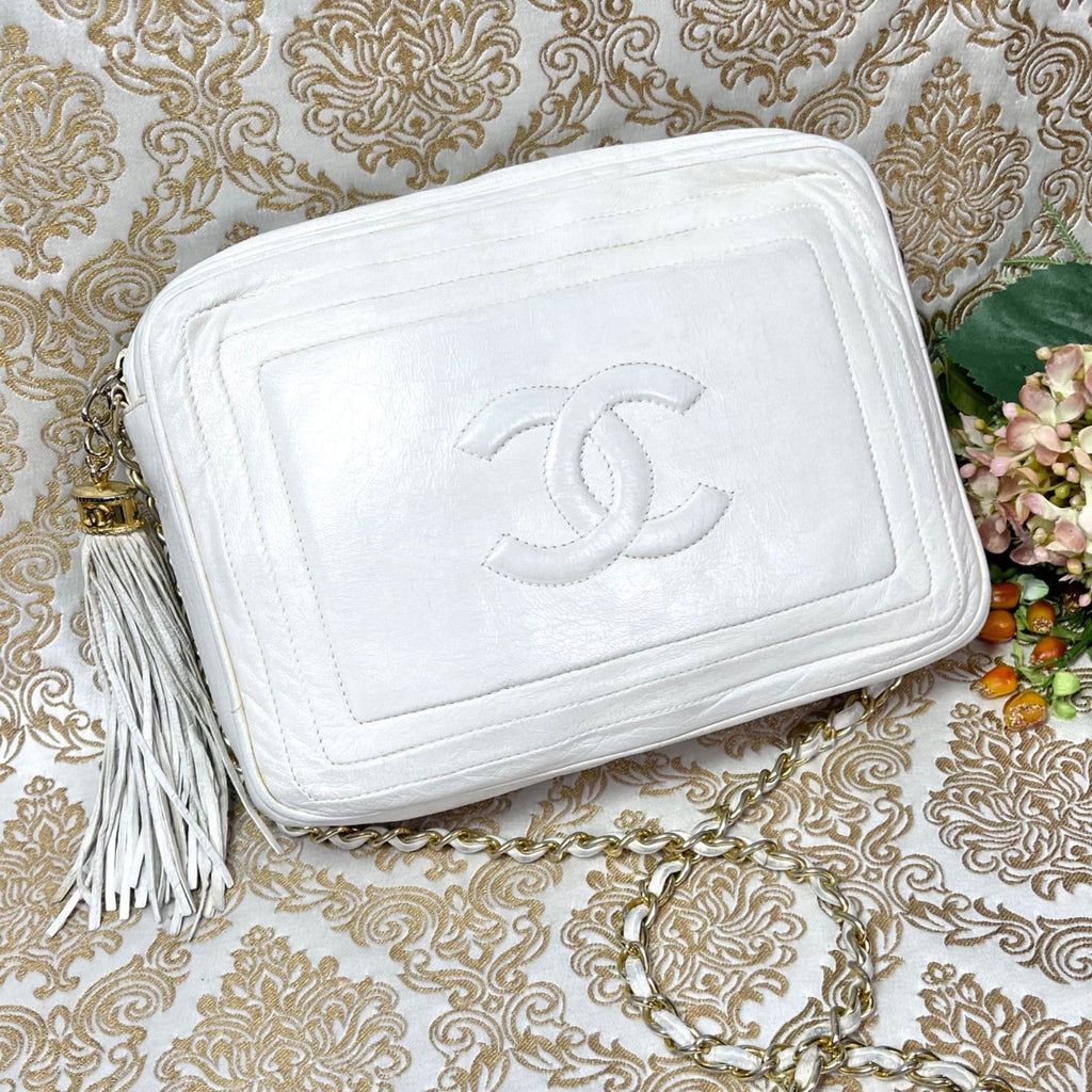 Chanel Camera Bag Jumbo CC Logo Fringe