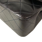 Chanel Shoulder Bag Double Flap Quilted Black Gold Chain Lambskin — view 7