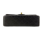 Chanel Shoulder Bag Double Flap Quilted Black Gold Chain Lambskin — view 5