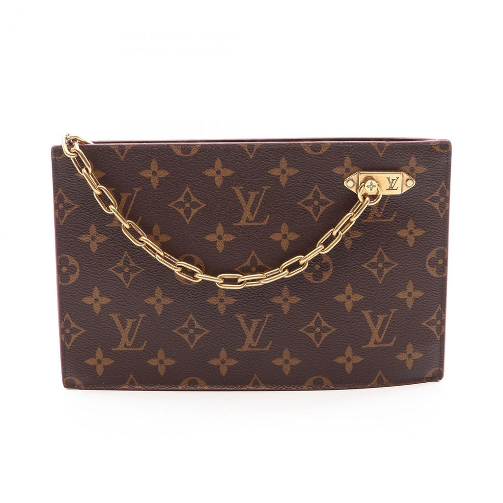 Louis Vuitton Clutch Chain Leather