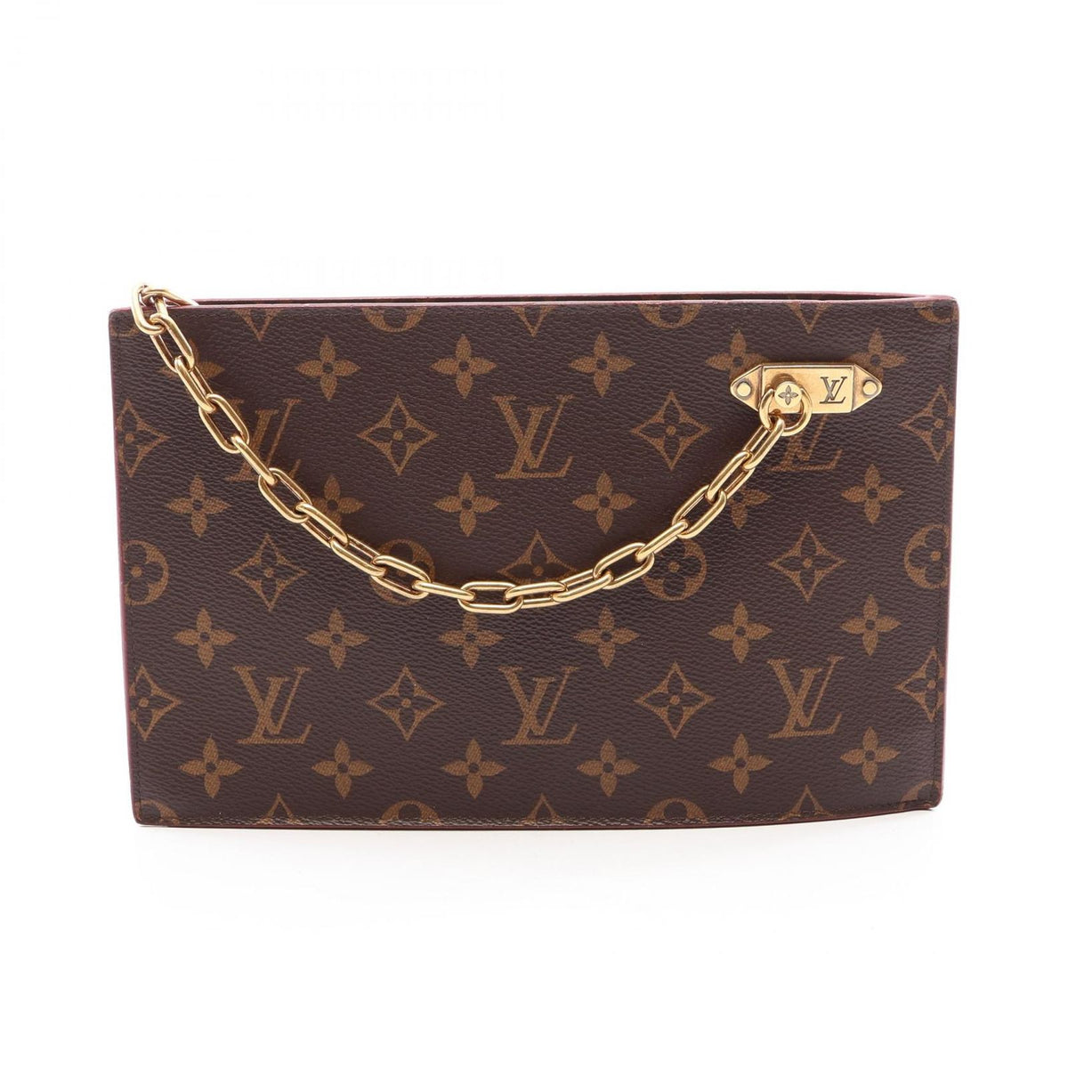 Louis Vuitton Clutch Chain Leather