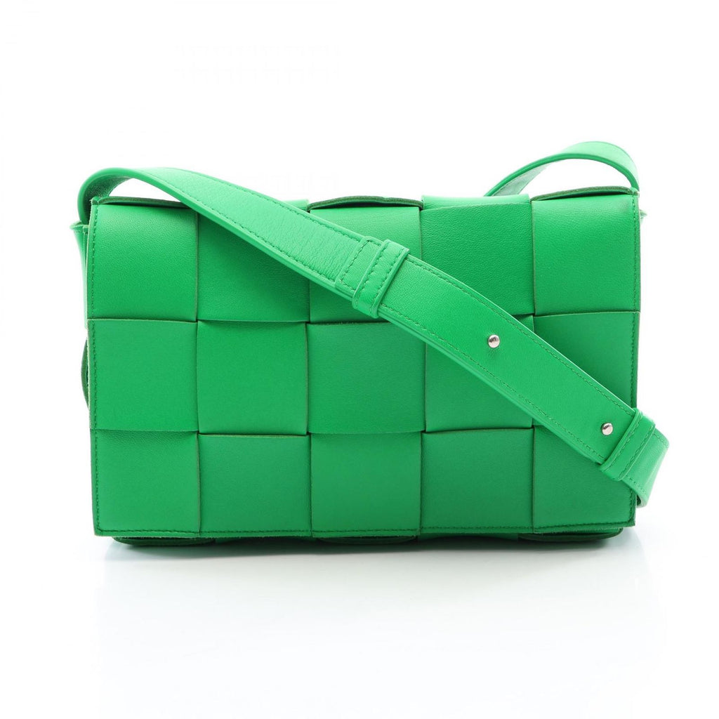 Bottega Veneta Shoulder Bag Cassette Crossbody Maxi Intrecciato Green Leather