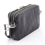 Dior Shoulder Bag Oblique Galaxy Black Leather — view 2