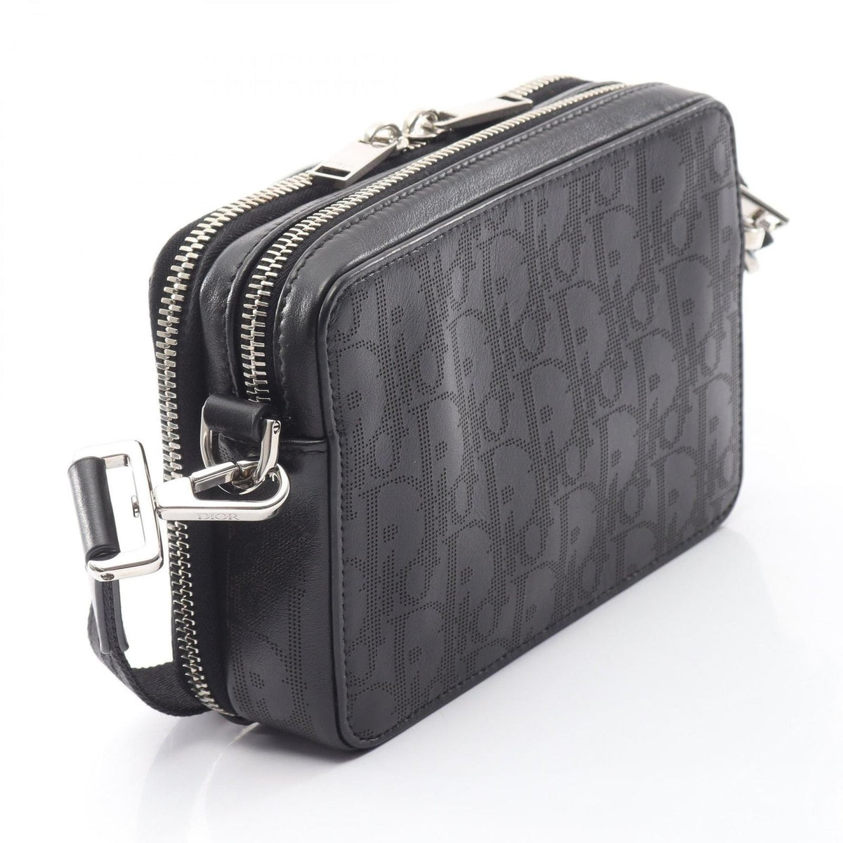 Dior Shoulder Bag Oblique Galaxy Black Leather — view 2