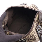 Fendi Handbag Zucchino Beige Brown Canvas Leather — view 3