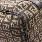 Fendi Handbag Zucchino Beige Brown Canvas Leather — view 7