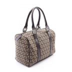Fendi Handbag Zucchino Beige Brown Canvas Leather — view 2