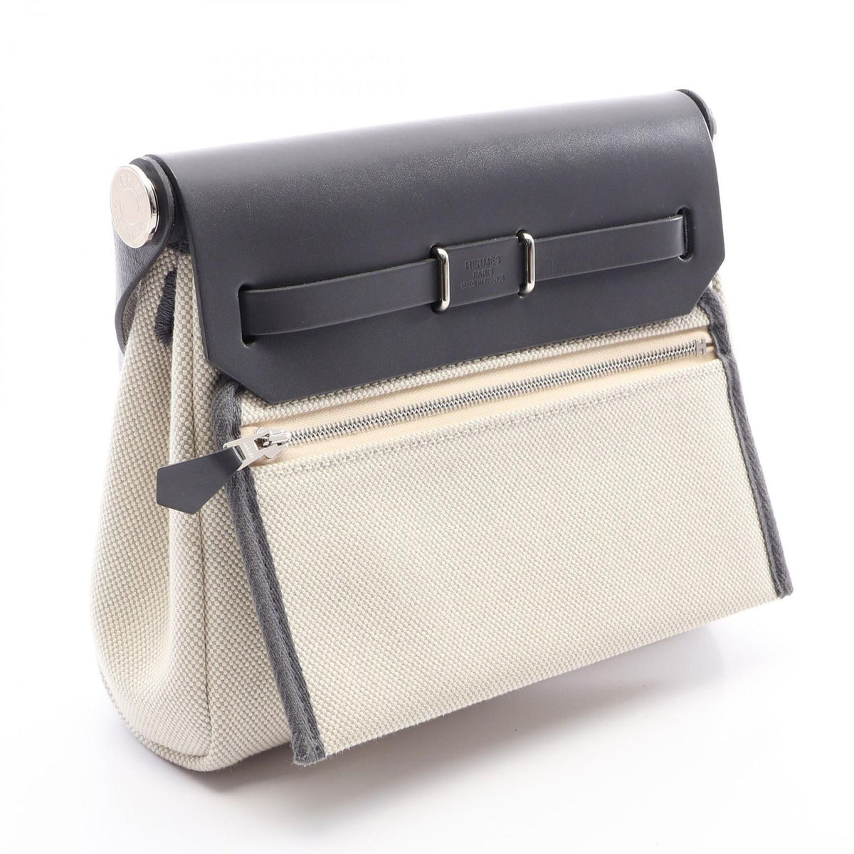 Hermes Shoulder Bag Herbag Zip Mini Ecru Ardoise — view 2