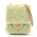 Chanel Shoulder Bag 2.55 Quilted Mademoiselle Chain Apple Green Lambskin Mini