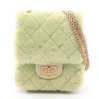 Chanel Shoulder Bag 2.55 Quilted Mademoiselle Chain Apple Green Lambskin Mini