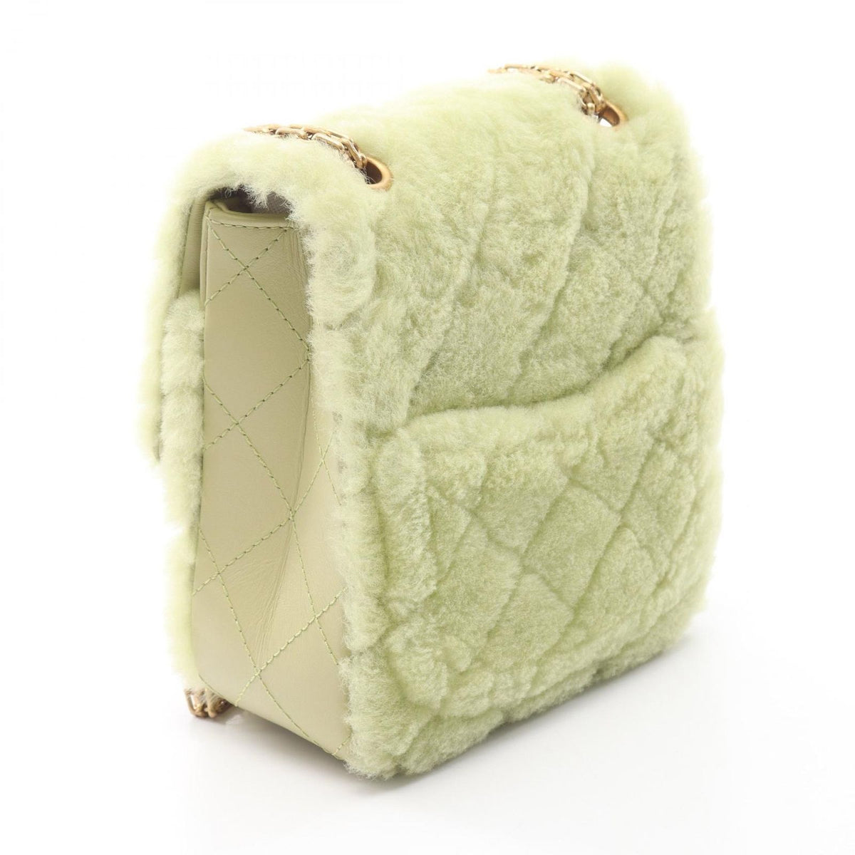 Chanel Shoulder Bag 2.55 Quilted Mademoiselle Chain Apple Green Lambskin Mini — view 2