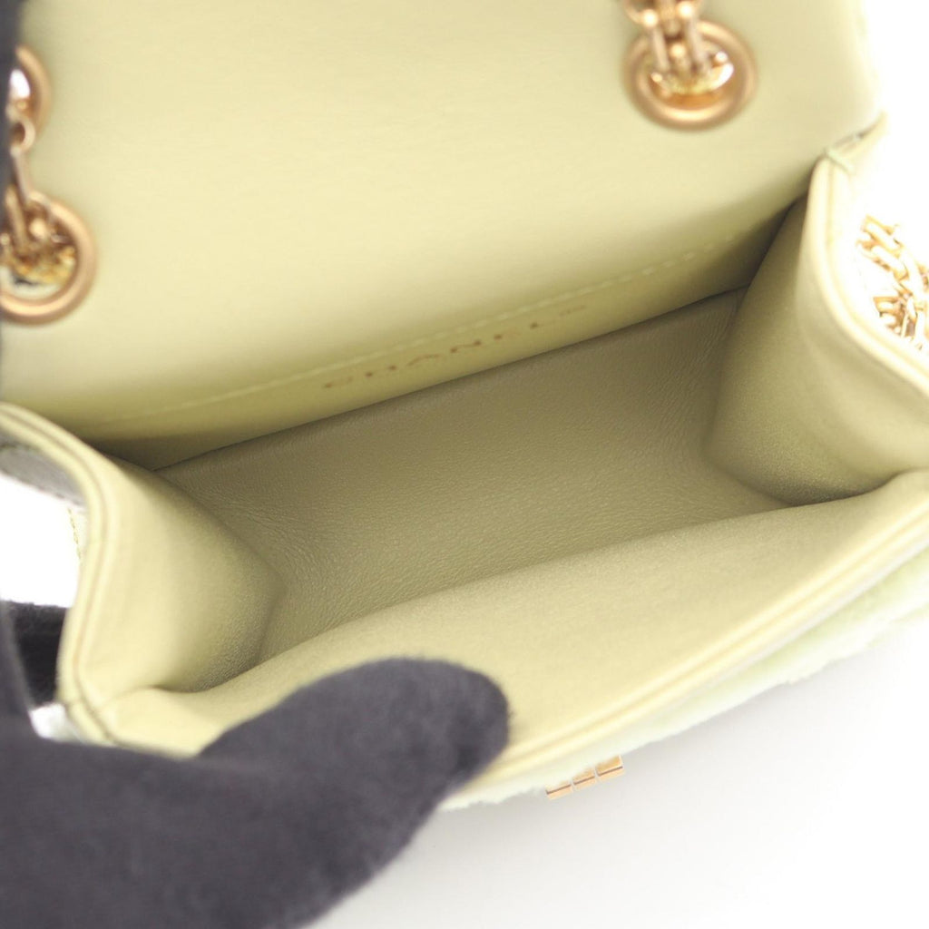 Chanel Shoulder Bag 2.55 Quilted Mademoiselle Chain Apple Green Lambskin Mini — view 3
