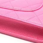 Chanel Shoulder Bag Quilted Pink Caviar Leather Chain Wallet — view 8