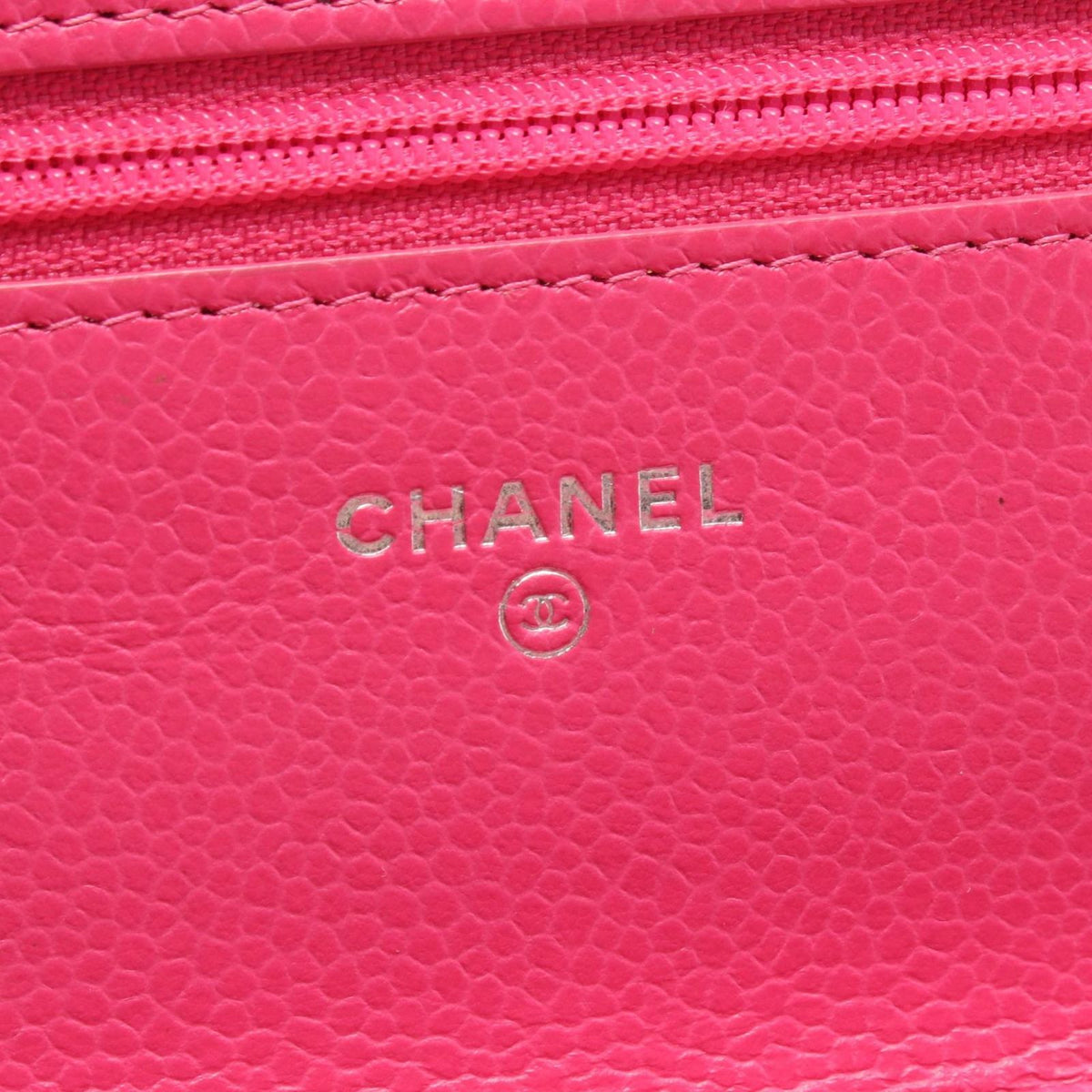 Chanel Shoulder Bag Quilted Pink Caviar Leather Chain Wallet — view 4