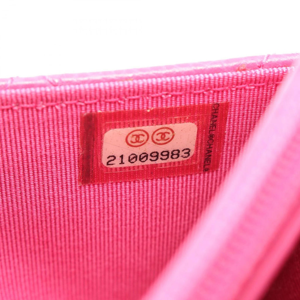 Chanel Shoulder Bag Quilted Pink Caviar Leather Chain Wallet — view 5
