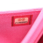 Chanel Shoulder Bag Quilted Pink Caviar Leather Chain Wallet — view 5