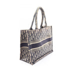 Dior Tote Bag Book Medium Oblique Ivory Navy Pink Canvas — view 2