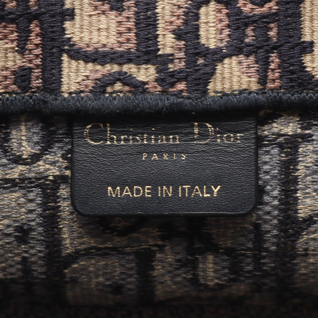 Dior Tote Bag Book Medium Oblique Ivory Navy Pink Canvas — view 4